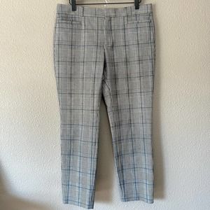 Banana Republic Sloan Ankle Fit Mid Rise Plaid Womens Career Trouser Slacks 8